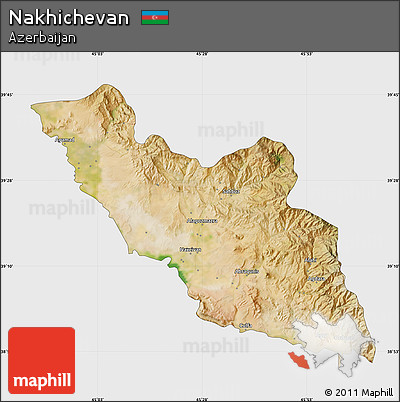 Satellite Map of Nakhichevan, single color outside