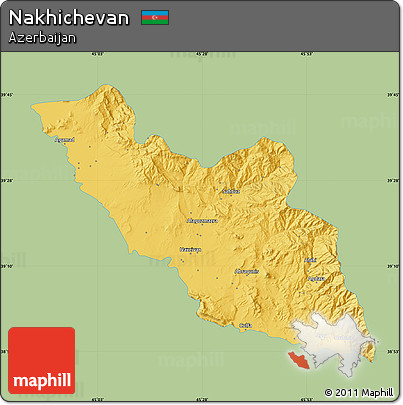 Savanna Style Map of Nakhichevan, single color outside