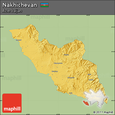 Savanna Style Map of Nakhichevan, single color outside
