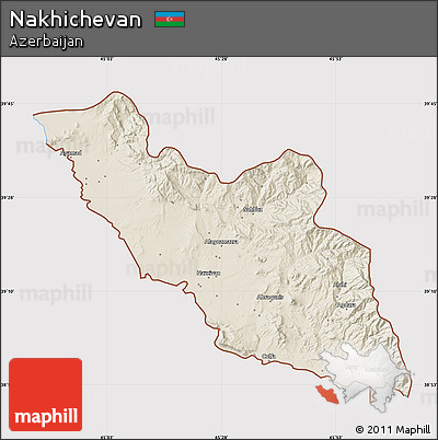 Shaded Relief Map of Nakhichevan, cropped outside