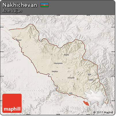 Shaded Relief Map of Nakhichevan, lighten