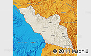 Shaded Relief Map of Nakhichevan, political outside