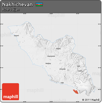 Silver Style Map of Nakhichevan, single color outside
