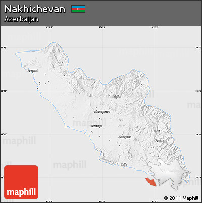 Silver Style Map of Nakhichevan, single color outside