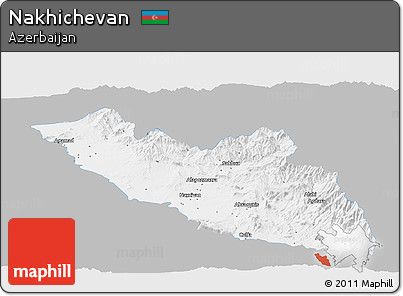 Gray Panoramic Map of Nakhichevan, single color outside