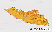 Political Panoramic Map of Nakhichevan, cropped outside