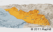 Political Panoramic Map of Nakhichevan, lighten, semi-desaturated