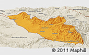 Political Panoramic Map of Nakhichevan, shaded relief outside