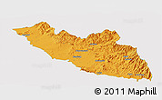 Political Panoramic Map of Nakhichevan, single color outside