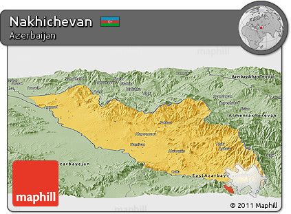 Savanna Style Panoramic Map of Nakhichevan