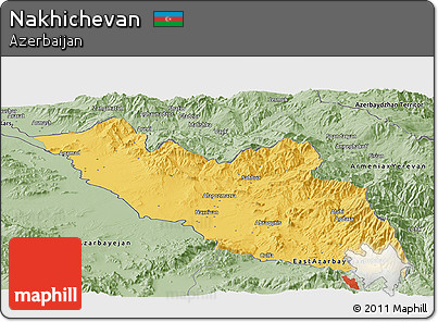 Savanna Style Panoramic Map of Nakhichevan