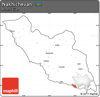 Blank Simple Map of Nakhichevan, cropped outside