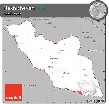 Gray Simple Map of Nakhichevan