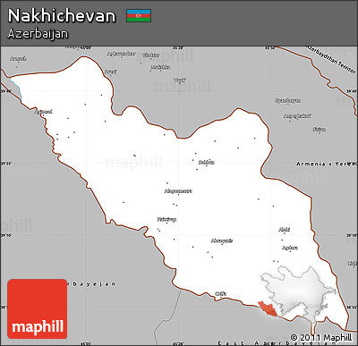 Gray Simple Map of Nakhichevan