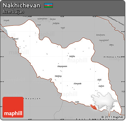 Gray Simple Map of Nakhichevan