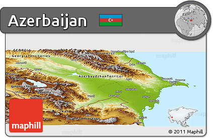 Physical Panoramic Map of Azerbaijan