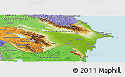 Physical Panoramic Map of Azerbaijan, political shades outside