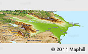 Physical Panoramic Map of Azerbaijan, satellite outside