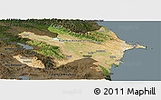 Satellite Panoramic Map of Azerbaijan, darken, land only
