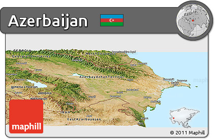 Satellite Panoramic Map of Azerbaijan