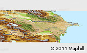 Satellite Panoramic Map of Azerbaijan, physical outside