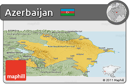 Savanna Style Panoramic Map of Azerbaijan