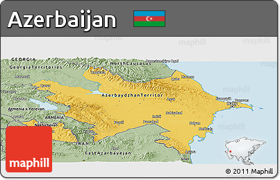 Savanna Style Panoramic Map of Azerbaijan