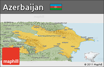 Savanna Style Panoramic Map of Azerbaijan