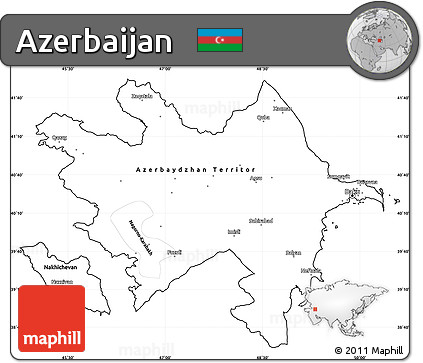 Blank Simple Map of Azerbaijan, cropped outside