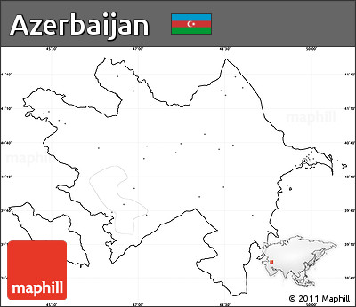 Blank Simple Map of Azerbaijan, cropped outside, no labels