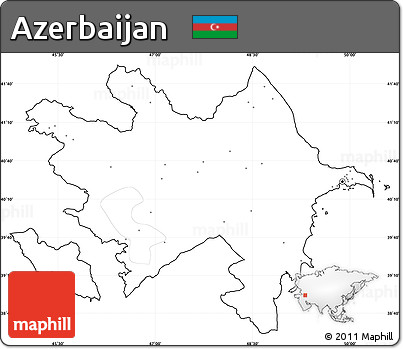 Blank Simple Map of Azerbaijan, cropped outside, no labels