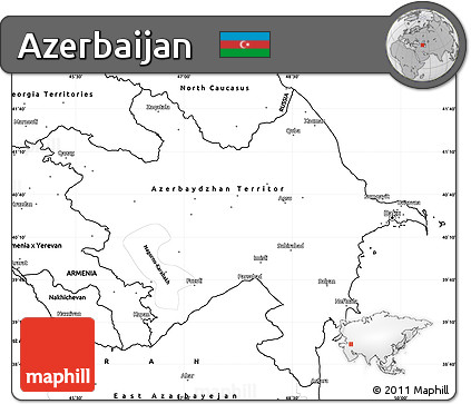 Blank Simple Map of Azerbaijan
