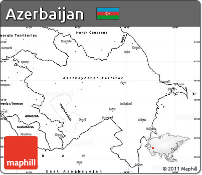 Blank Simple Map of Azerbaijan