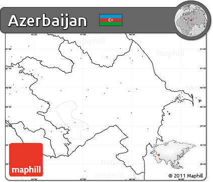 Blank Simple Map of Azerbaijan, no labels