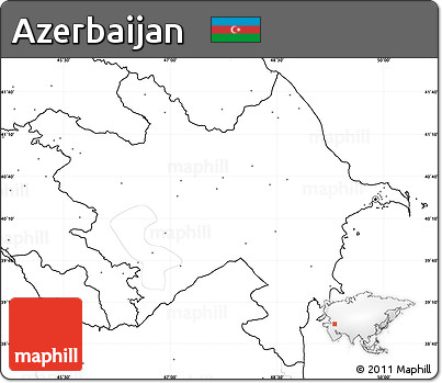Blank Simple Map of Azerbaijan, no labels