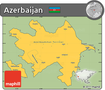 Savanna Style Simple Map of Azerbaijan, cropped outside
