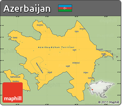 Savanna Style Simple Map of Azerbaijan, cropped outside