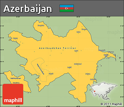 Savanna Style Simple Map of Azerbaijan, cropped outside