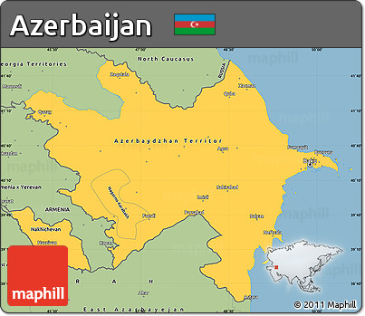 Savanna Style Simple Map of Azerbaijan