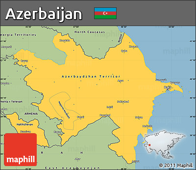 Savanna Style Simple Map of Azerbaijan