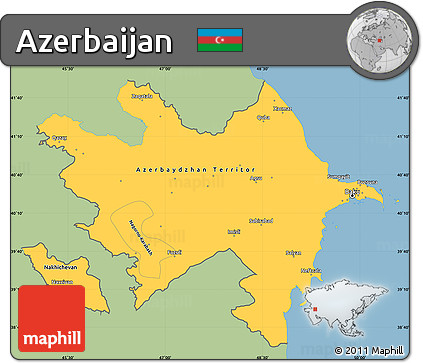 Savanna Style Simple Map of Azerbaijan, single color outside