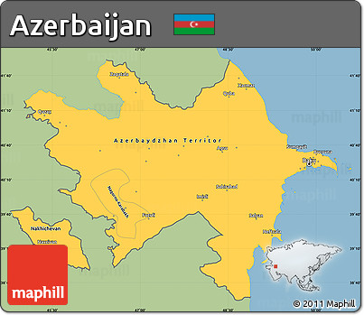 Savanna Style Simple Map of Azerbaijan, single color outside