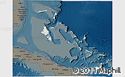 Shaded Relief 3D Map of The Bahamas, darken