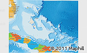 Shaded Relief 3D Map of The Bahamas, political outside, shaded relief sea