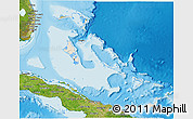 Shaded Relief 3D Map of The Bahamas, satellite outside, shaded relief sea
