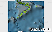 Physical 3D Map of Acklins, darken