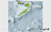 Physical 3D Map of Acklins, semi-desaturated