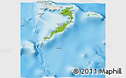 Physical 3D Map of Acklins, shaded relief outside