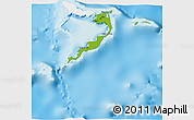Physical 3D Map of Acklins, single color outside