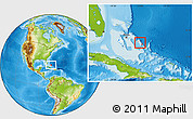 Physical Location Map of Cat Island, highlighted country